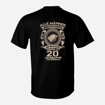 Geburtsmonat Adler Design T-Shirt, Personalisiertes Geburtstags Tee - Schwarz - Seseable