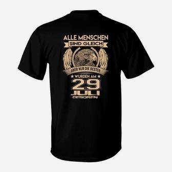 Geburtstags-T-Shirt Alle Menschen sind gleich - 29. Juli, Unikat Design - Seseable