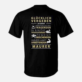 Glücklich Vergeben An Einen Maurer T-Shirt - Seseable