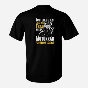 Ich Liebe Es Wenn Meine Frau Mich Motorrad Tee T-Shirt - Seseable