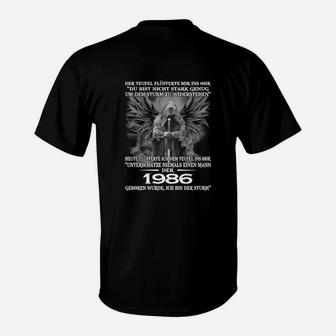 Jahrgang 1986 Geburtstags-T-Shirt Schwarz mit Adler und Spruch - Seseable