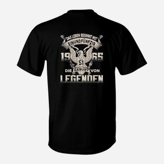 Legenden Geboren 1965 T-Shirt mit Adler, Personalisierter Jahrgang - Seseable