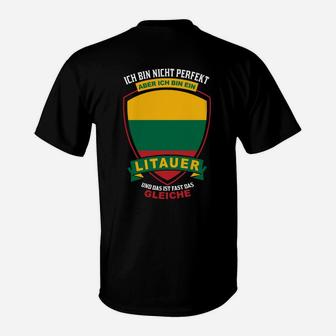 Litauen Stolz T-Shirt Ich bin nicht perfekt aber Litauer, Patriotisches Tee - Seseable