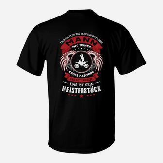Motocross Gott & Crossmaschine T-Shirt für Männer, 8. Tag Design - Seseable
