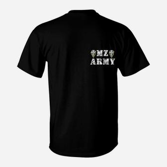 MZ Army Schwarzes T-Shirt, Fan Mode für Musikliebhaber - Seseable