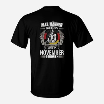 November-Geborene Männer T-Shirt, Adler Motiv Schwarz - Seseable