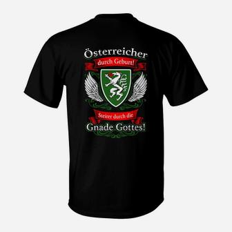 Österreichischer Adler Schwarzes T-Shirt, Patriotischer Spruch Tee - Seseable