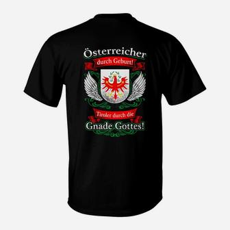 Österreichisches Wappen Schwarzes T-Shirt mit Spruch für Patriotismus - Seseable