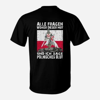 Patriotisches Polnisches T-Shirt Schwarz mit Motto, Unisex Tee - Seseable