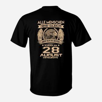 Personalisiertes Adler Geburtstags-T-Shirt, 28. August Beste Geburt - Seseable