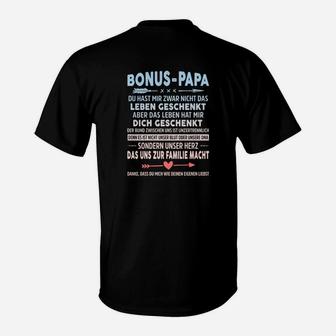Personalisiertes Bonus-Papa T-Shirt mit Botschaft, Herzdesign - Seseable