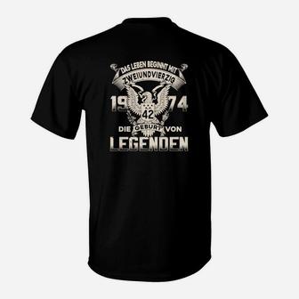 Personalisiertes Geburtsjahr-Legenden Shirt, Adlermotiv & Spruch Tee - Seseable