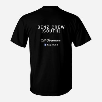 Personalisiertes Schwarzes T-Shirt Benz Crew [South] Rückenaufdruck - Seseable