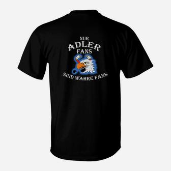 Schwarzes Adler-Fan T-Shirt, Slogan für Treue Fans - Seseable