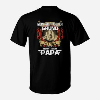 Schwarzes Herren T-Shirt Mein Grund zu leben nennt mich Papa-Design - Seseable