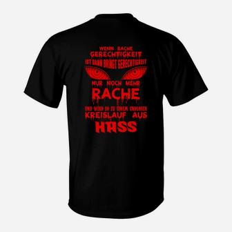 Schwarzes T-Shirt mit Kreislauf aus Hass Slogan, Statement-Oberteil - Seseable
