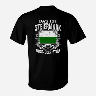 Steiermark T-Shirt Friss oder Stirb, Patriotisches Design - Seseable