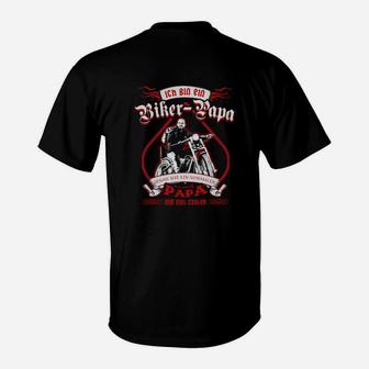 Stolzer Biker-Papa Schwarzes T-Shirt mit Aufdruck - Seseable