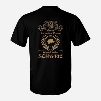 T-Shirt Herz in der Schweiz, Deutsch-Schweizer Spruch Tee - Seseable