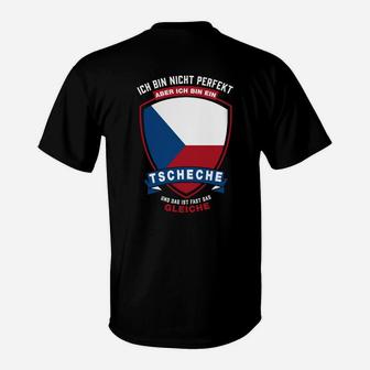 Tschechisches Stolz T-Shirt Ich bin nicht perfekt, aber Tscheche, Flaggen-Design - Seseable