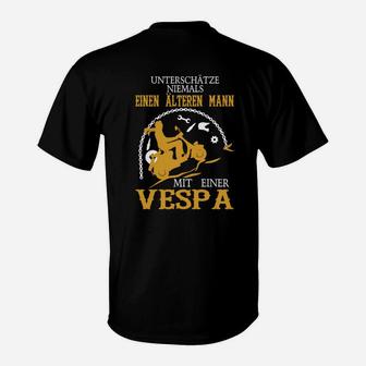 Unterschätze Nie Älteren Mann mit Vespa, Herren T-Shirt Retro-Stil - Seseable