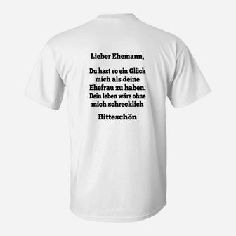 Lustiges Dankbarkeits-T-Shirt für Ehemänner, Ehefrau Motiv - Seseable