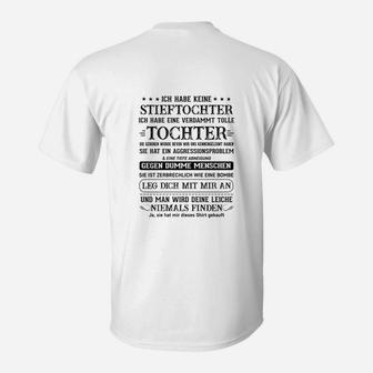 Weißes T-Shirt mit Spruch für Stieftöchter, Aufdruck Liebe - Seseable