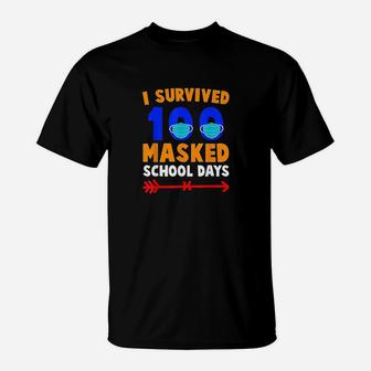 100 Day Of School I Survived 100 Days Of Masked School Gift T-Shirt - Seseable