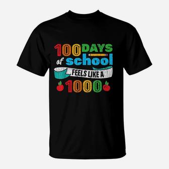 100 Days Of School For Students Teachers Funny Gift T-Shirt - Seseable