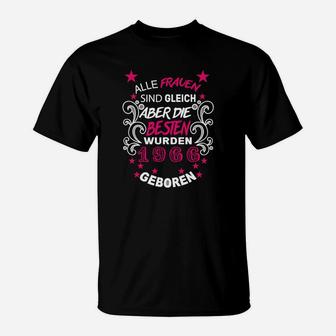 1968 Geboren Damen T-Shirt, Schwarzes Tee mit Spruch für Jahrgang 1968 - Seseable