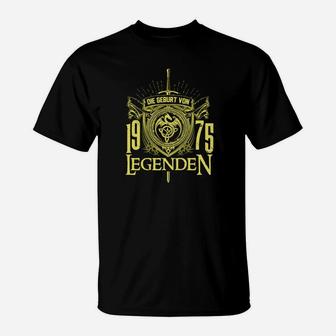 1975 Legenden Schwarzes T-Shirt, Retro Geburtsjahr Design - Seseable