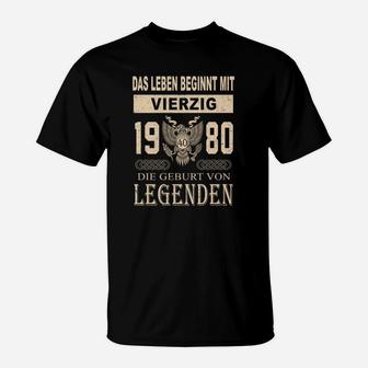 1980 Die Geburt Von Legenden T-Shirt - Seseable