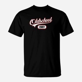 1987 Geburtsjahr Geburtstag Oldschool T-Shirt - Seseable