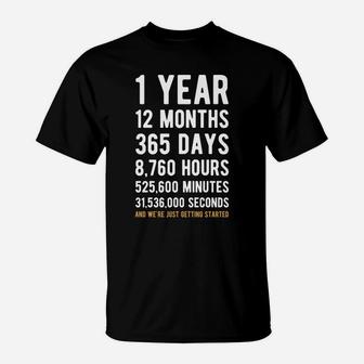 1st Anniversary Gift T Shirt One Year Marriage Tee T-Shirt - Seseable
