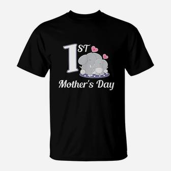 1st Mothers Day Elephant First Mothers Day T-Shirt | Seseable UK