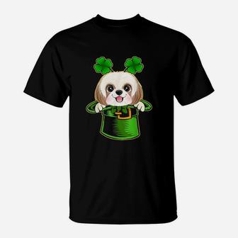 Funny Leprechaun Hat Shih Tzu Dog T-Shirt