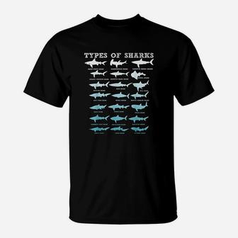 21 Types Of Sharks Marine Biology T-Shirt - Seseable
