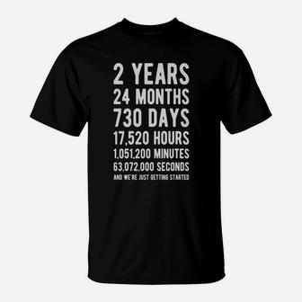 2nd Anniversary Gift T Shirt Two Year Marriage Tee T-Shirt - Seseable