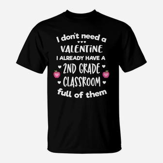 2nd Grade Teacher Valentines Day T-Shirt - Seseable