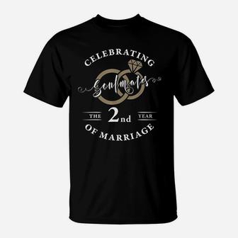 2nd Wedding Anniversary 2 Years Of Marriage Gift T-Shirt - Seseable