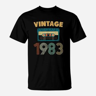 36th Birthday Gift Vintage Mixtape 1983 36 Years Old T-Shirt - Seseable