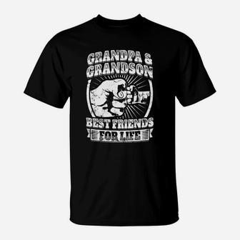 40 Familygrandpa And Grandson Gift Family Shirt Grandad Fist Bump Tee T-Shirt - Seseable