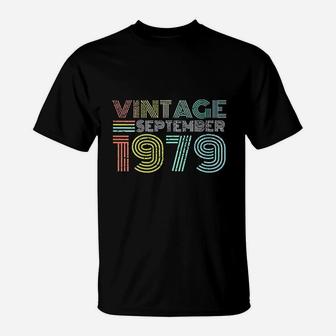 42nd Birthday Gift Vintage September 1979 Forty Years Old T-Shirt - Seseable