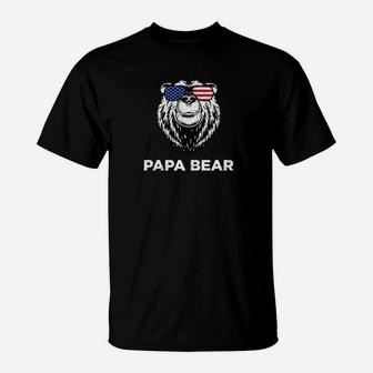 4th Of July Papa Bear American Flag Glasses Patriotic Men Premium T-Shirt