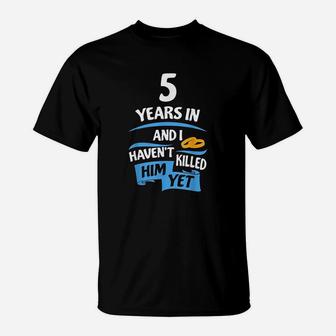5 Years Anniversary Gift Idea For Her 5th Wedding T-Shirt - Seseable