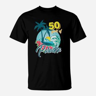 50 Years Of Paradise Wedding Anniversary Hoodies T-Shirt - Seseable