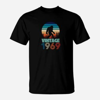 Birthday Vintage 1969 Bigfoot Gift Yeti T-Shirt - Seseable