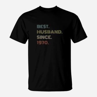 51st Wedding Anniversary Gift Best Husband Since 1970 T-Shirt - Seseable
