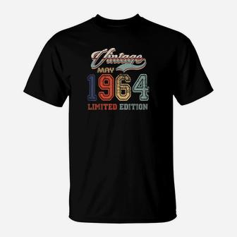 57 Jahre Alt Retro Vintage Mai 1964 Lustig 57 Geburtstag T-Shirt - Seseable
