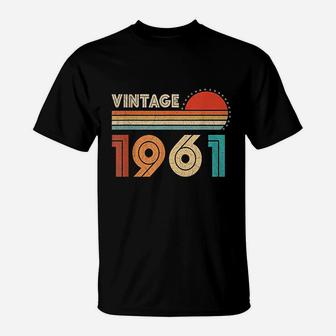 60th Birthday Gift Vintage 1961 Retro Bday 60 Years Old T-Shirt - Seseable